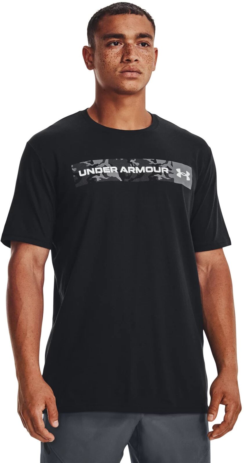 

Футболка мужская Under Armour UA CAMO CHEST STRIPE SS черная SM, Черный, UA CAMO CHEST STRIPE SS