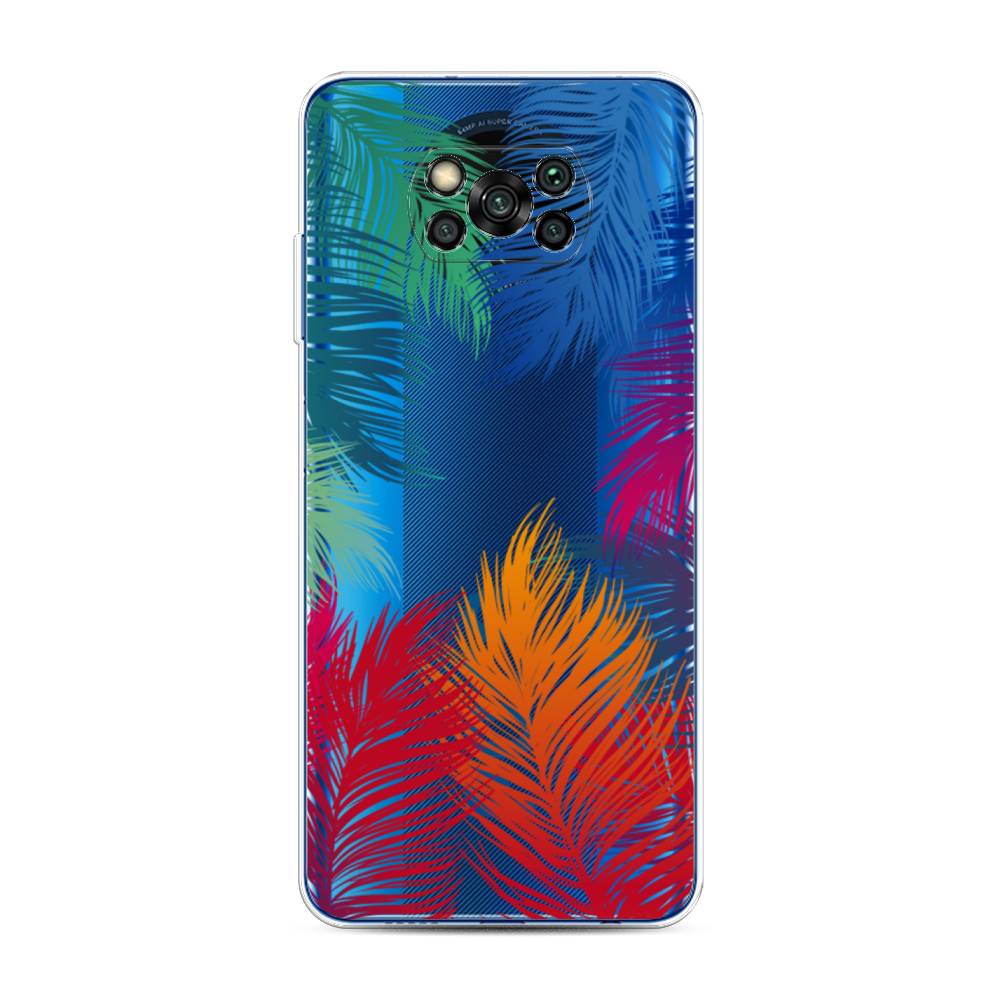 

Чехол Awog на Poco X3/X3 Pro "Рамка из перьев", Разноцветный, 39250-4
