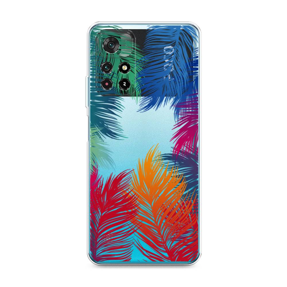

Чехол Awog на Poco M4 Pro 5G/Redmi Note 11S 5G "Рамка из перьев", Разноцветный, 311850-4