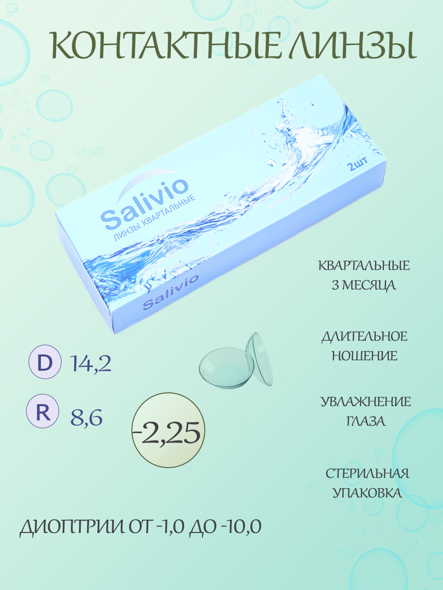 

Квартальные контактные линзы SALIVIO на 3 месяца -2,25, SAL_3мес