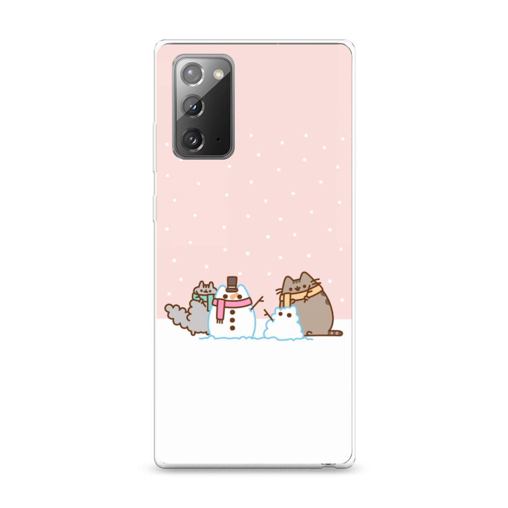 

Чехол на Samsung Galaxy Note 20 "Котики в снегу", Розовый;белый;серый, 2100950-5