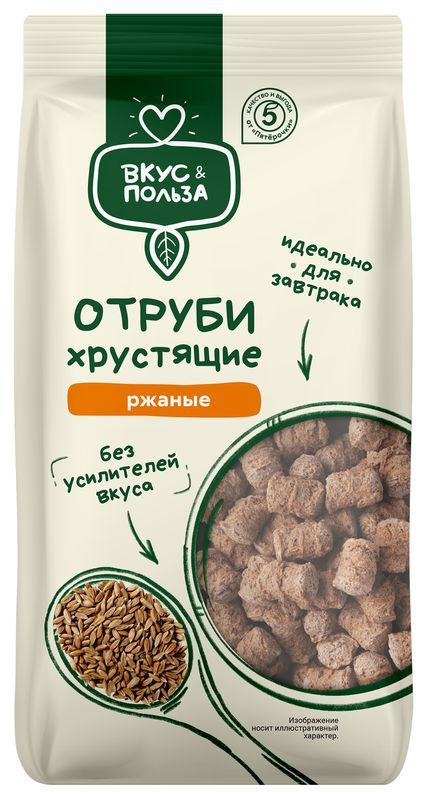 Отруби Вкус Польза хрустящие ржаные 230 г 36₽