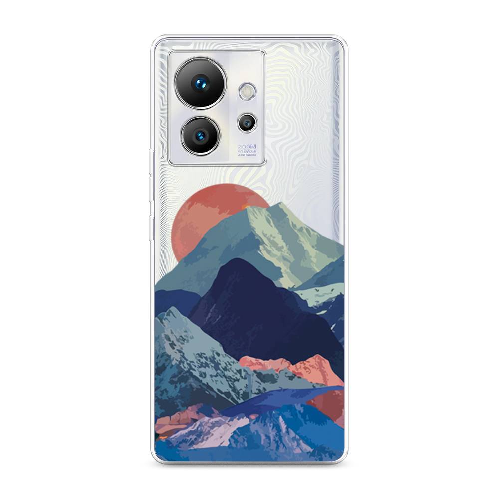 

Чехол на Infinix Zero Ultra 5G "Закат в снежных горах", Красный;серый;голубой, 3102850-2