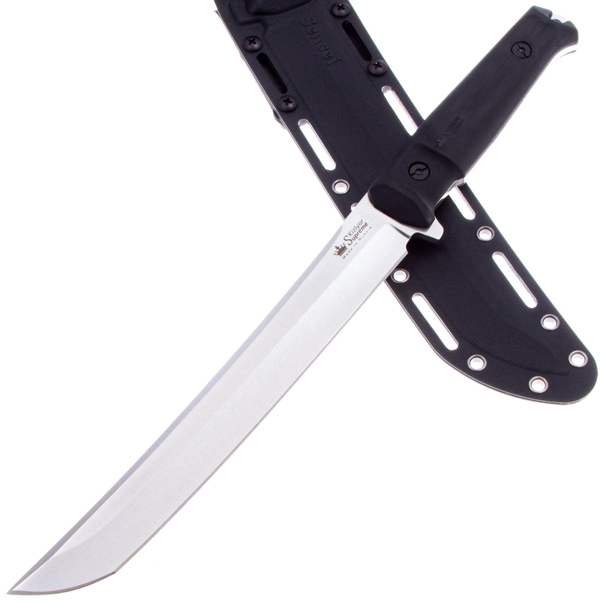 

Мощный нож Kizlyar Supreme Sensei, сталь Aus-8, stonewash, рукоять черный кратон, Sensei