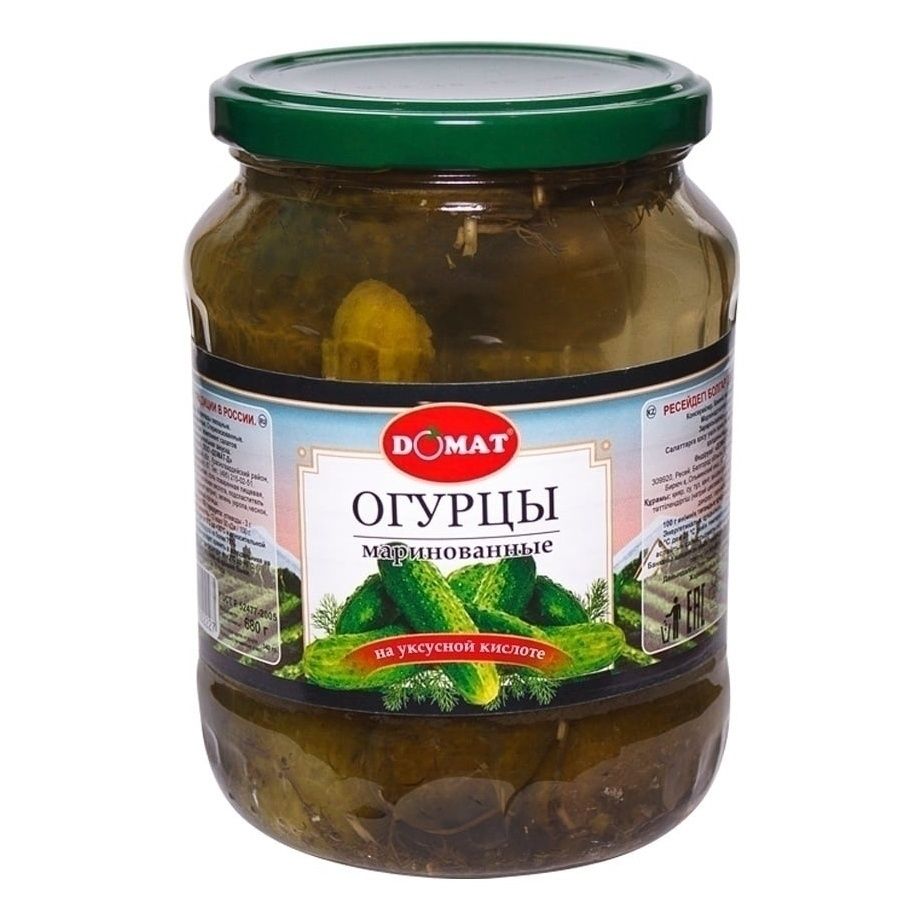 

Огурцы Domat маринованные 680 г