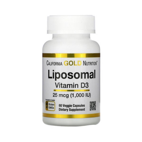 California Gold Nutrition Liposomal Vitamin D3 1000 IU, 60 капсул