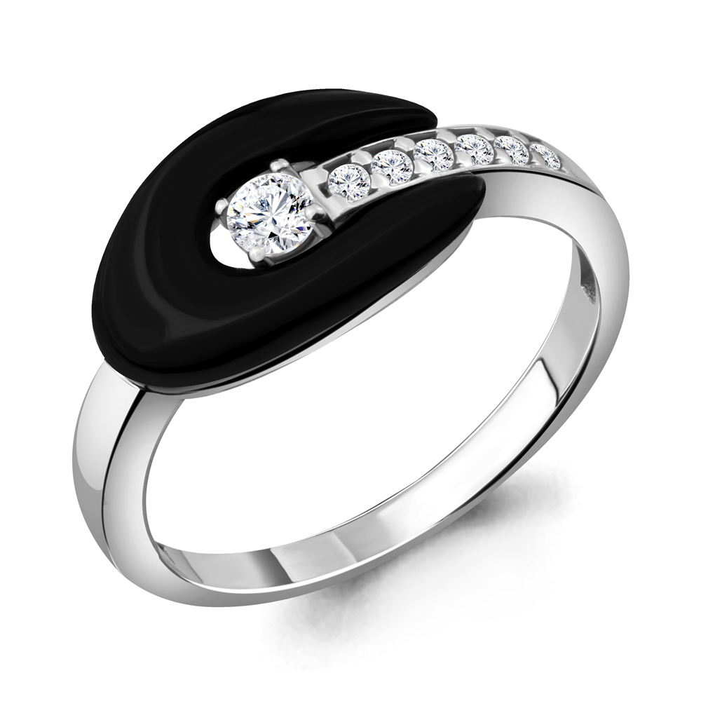 

Кольцо из серебра с керамикой\фианитом Aquamarine Aquamarine 68800А_925_р р. 18,5, 68800А_925_р