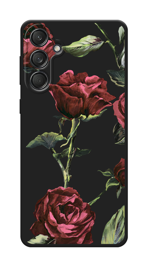 

Чехол Awog 2109652-1 для Samsung Galaxy M55 "Бордовые розы фон", Бордовый, 2109652-1