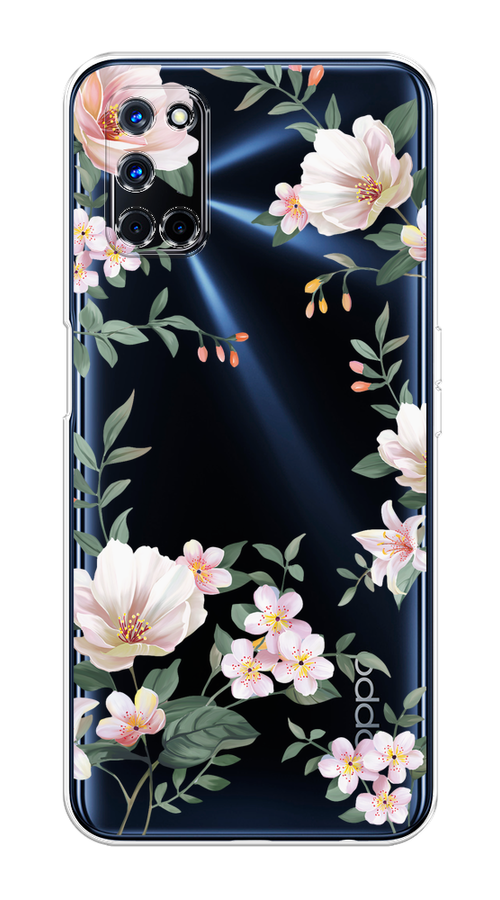 

Чехол на Oppo A52/A72 "Beautiful white flowers", Бежевый;зеленый, 253150-1