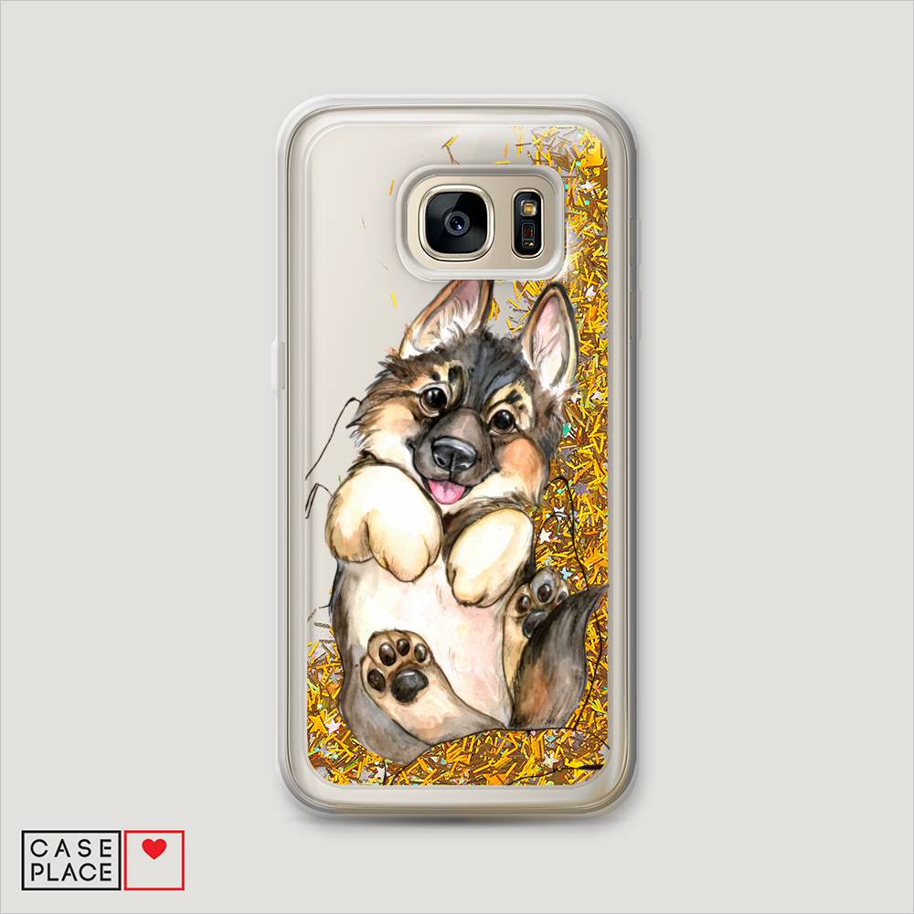 

Чехол Awog на Samsung Galaxy S7 "Овчарка в ладошках", Серый;бежевый;белый, 24590-1