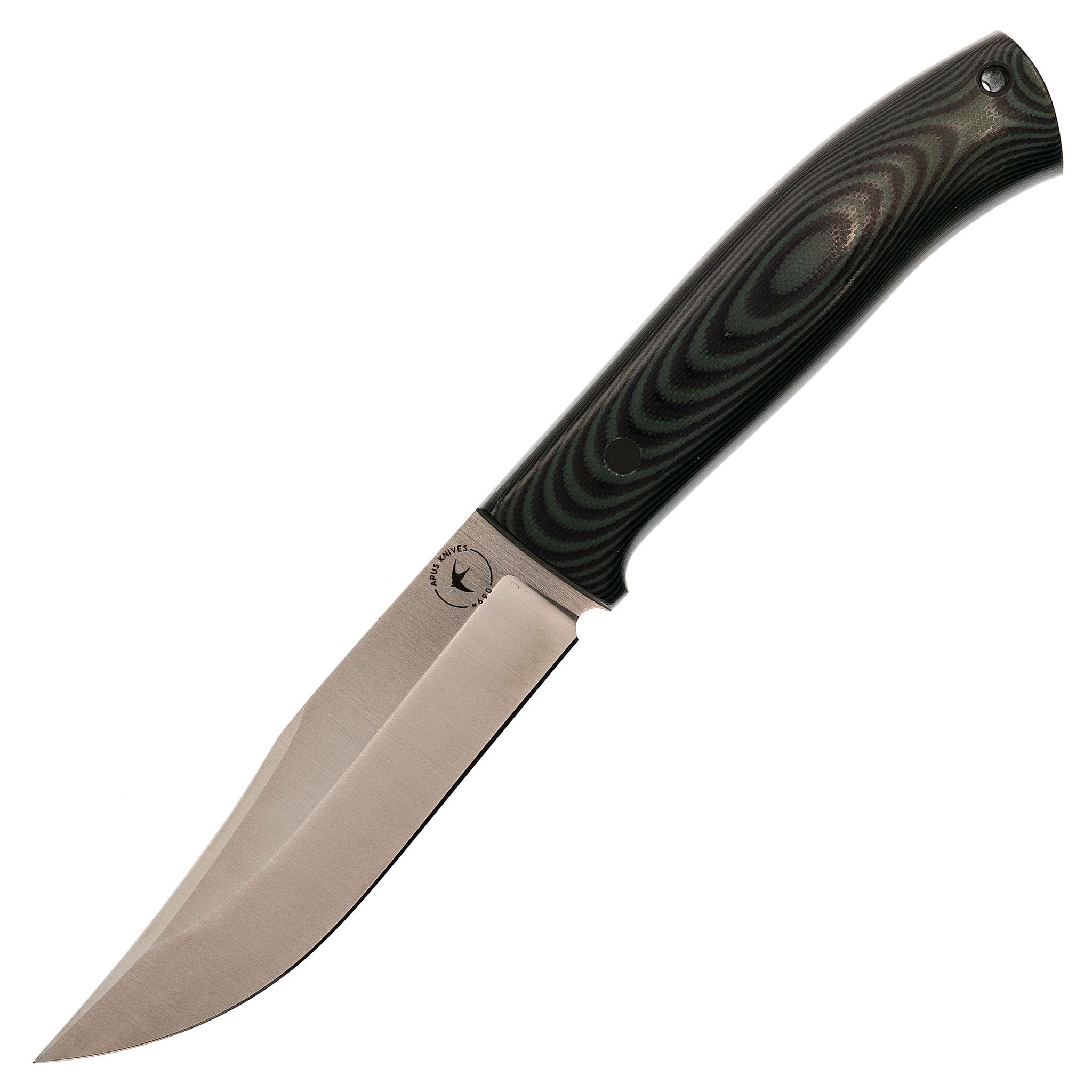 

Нож Apus Knives Destruktor, сталь N690, Черный;коричневый, Destruktor