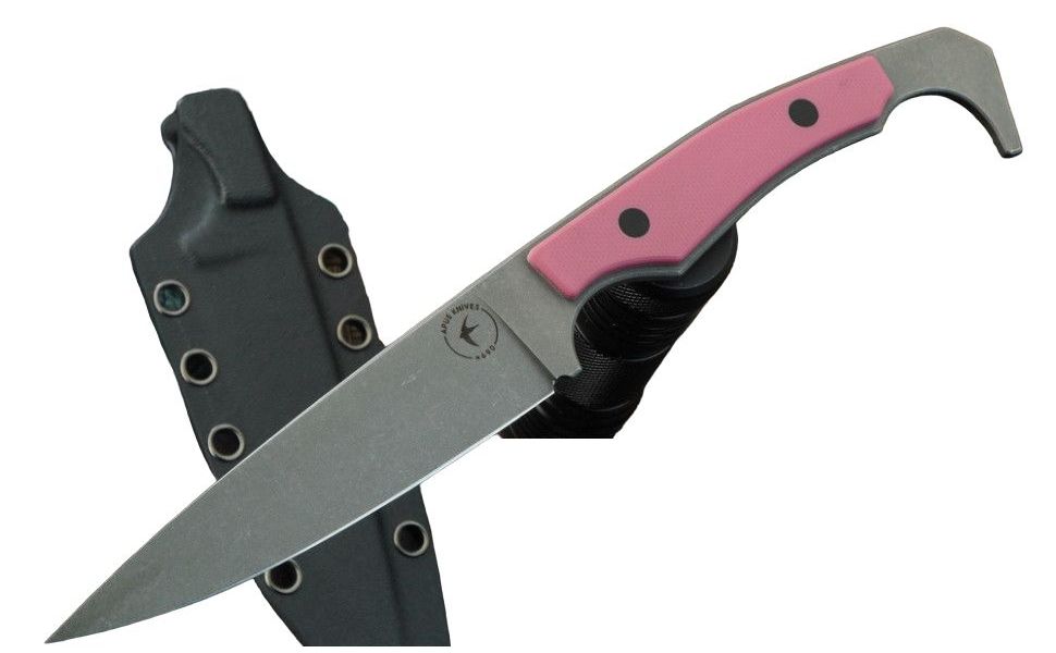 

Нож Apus Knives Trigger, сталь N690, Розовый;серый, Trigger