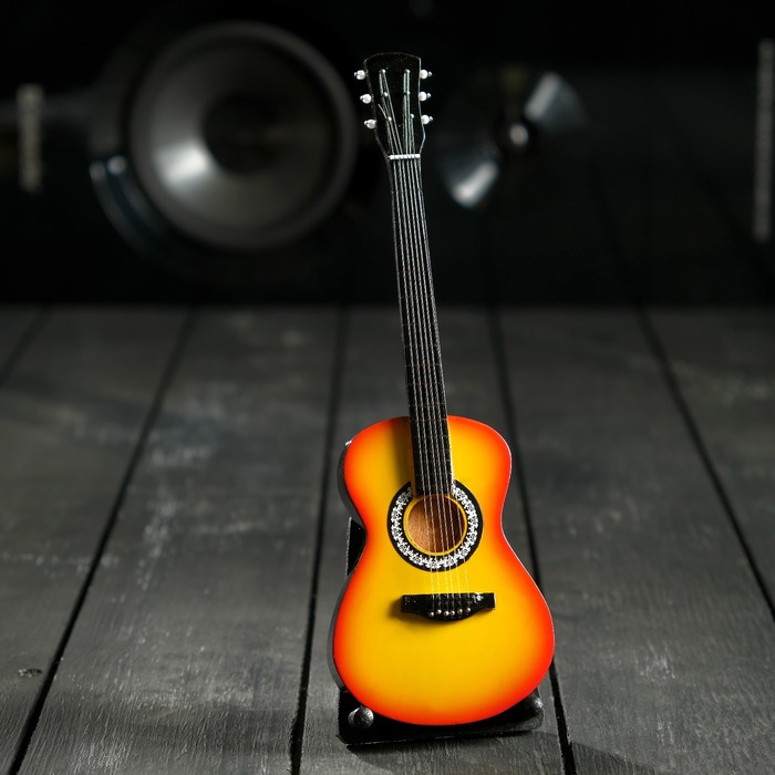 

Гитара сувенирная "Акустическая" жёлтая, на подставке 24х8х2 см, Коричневый, Indonesian style