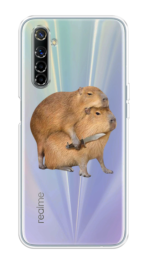 

Чехол на Realme 6 "Капибара с ножом", Бежевый, 252750-1
