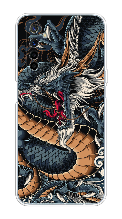 

Чехол на Realme 6 "Japanese Dragon", Коричневый;черный;синий, 252750-1
