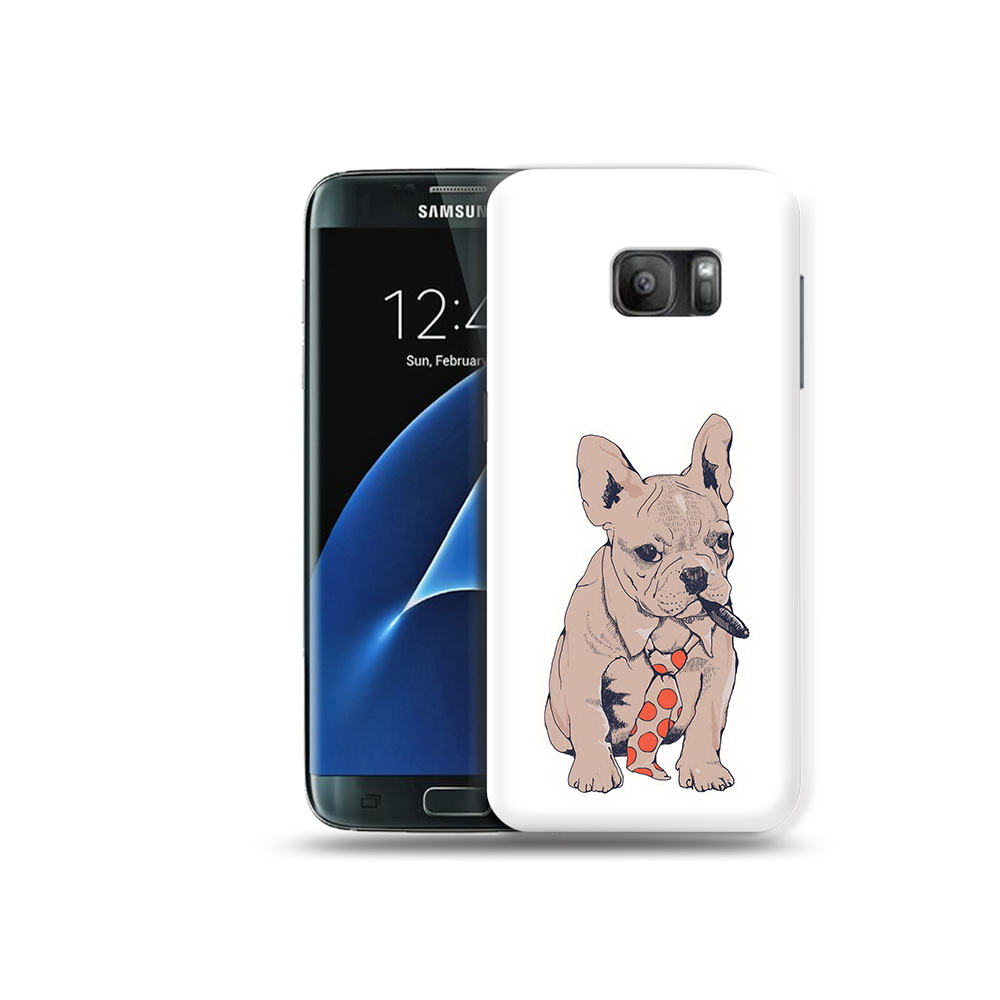 

Чехол MyPads Tocco для Samsung Galaxy S7 бульдог с сигарой, Прозрачный, Tocco