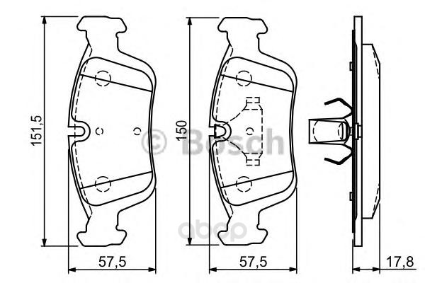 

Тормозные колодки Bosch дисковые 986494015