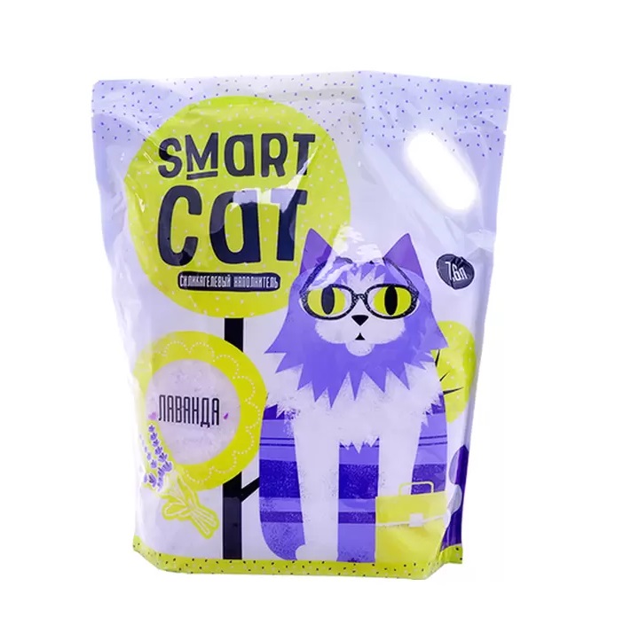 Впитывающий наполнитель Smart CAT силикагелевый, лаванда, 7,6 л