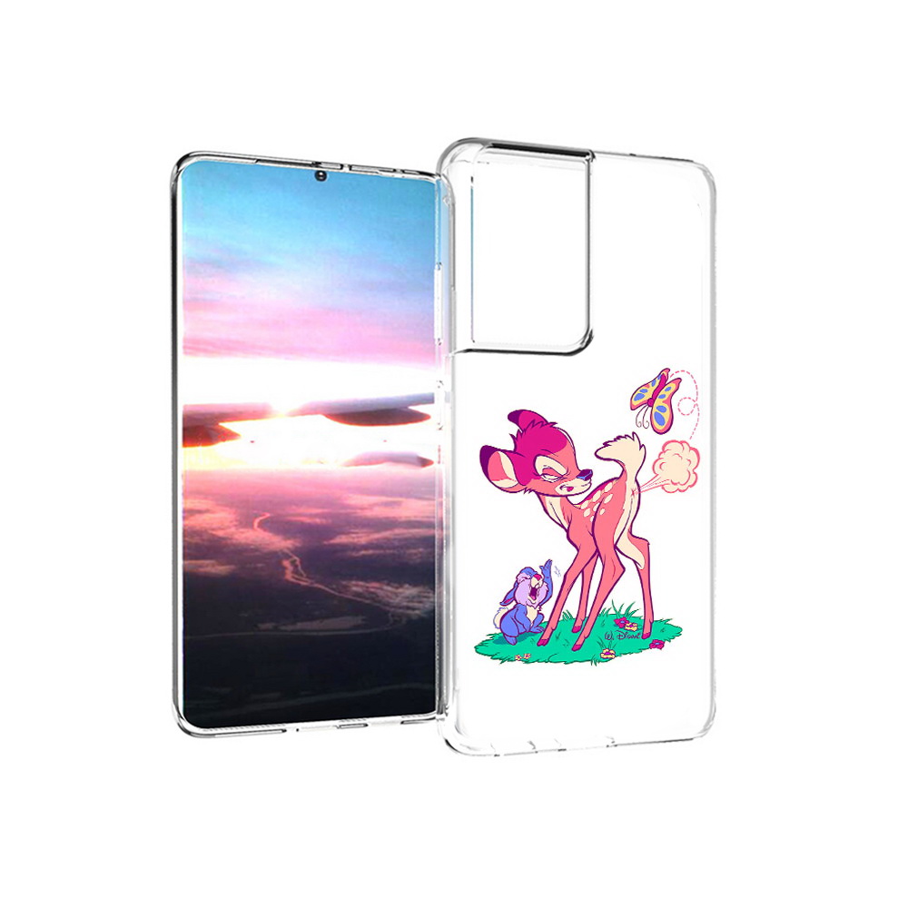 

Чехол MyPads Tocco для Samsung Galaxy S21 Ultra смешной олененок (PT157307.497.610), Прозрачный, Tocco