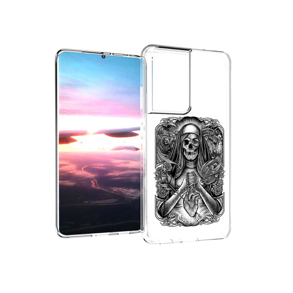 

Чехол MyPads Tocco для Samsung Galaxy S21 Ultra скелет с сердцем (PT157307.497.603), Прозрачный, Tocco
