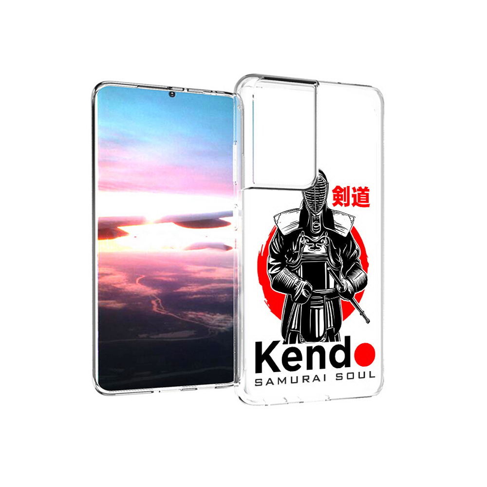 

Чехол MyPads Tocco для Samsung Galaxy S21 Ultra рисованый самурай (PT157307.497.581), Прозрачный, Tocco