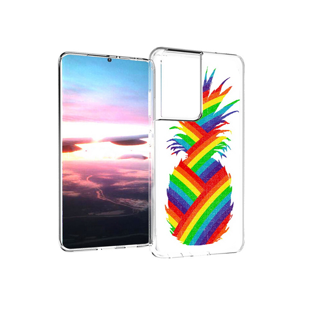 

Чехол MyPads Tocco для Samsung Galaxy S21 Ultra радужный ананас (PT157307.497.566), Прозрачный, Tocco