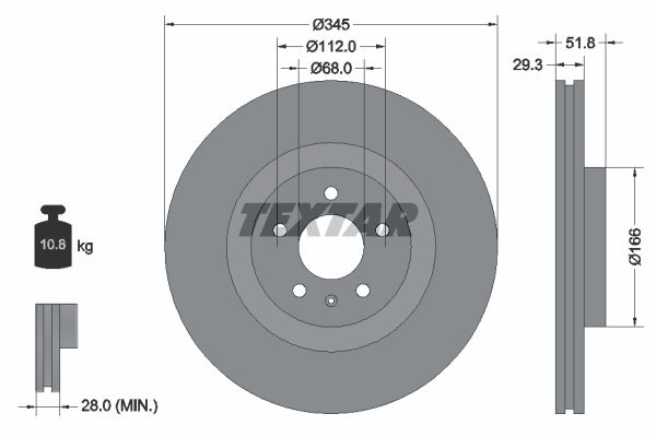 

Тормозный колодки Textar передний высокоуглеродистый с покрытием Pro+ 92160205