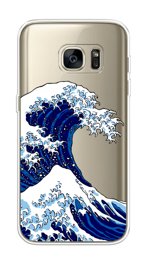 

Чехол Awog на Samsung Galaxy S7 "Волна в Канагаве", Синий;белый, 24550-4