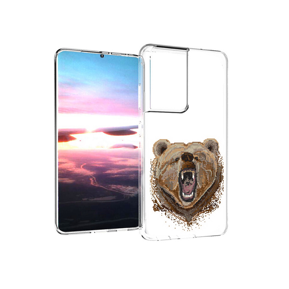 

Чехол MyPads Tocco для Samsung Galaxy S21 Ultra пиксельный медведь (PT157307.497.539), Прозрачный, Tocco