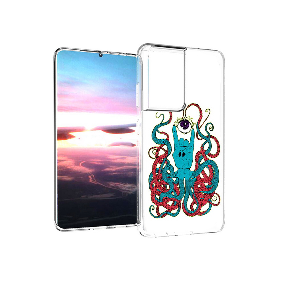 

Чехол MyPads Tocco для Samsung Galaxy S21 Ultra осьминог-рука абстракция, Прозрачный, Tocco