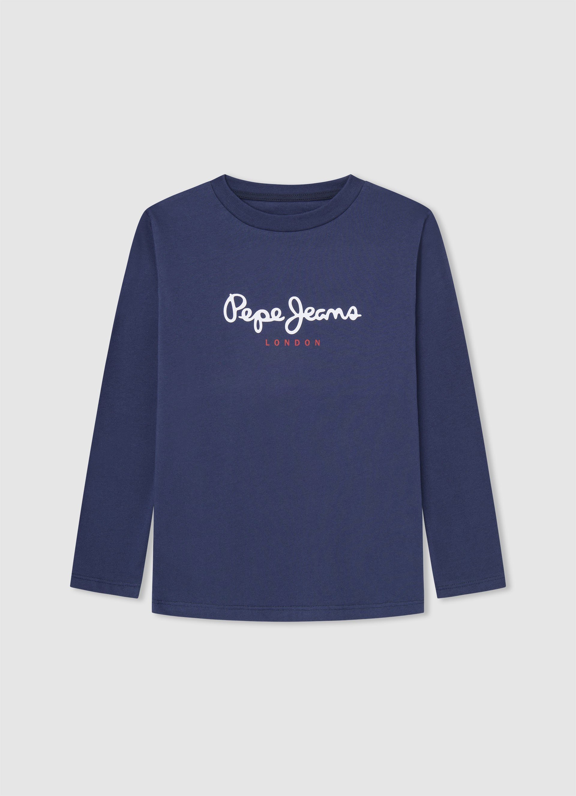 Лонгслив Pepe Jeans для мальчиков размер 8 синий PB5039195958 3600₽