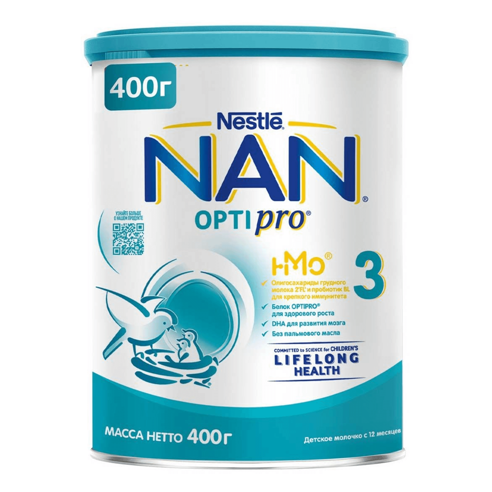 Детская смесь NAN 3 Optipro молочная сухая с 12 месяцев БЗМЖ 400 г