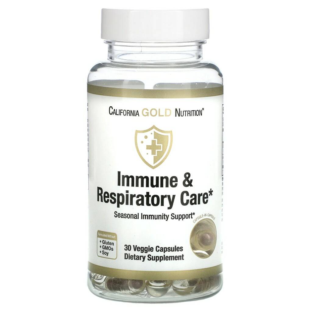 фото California gold nutrition immune & respiratory care, 30 капсул