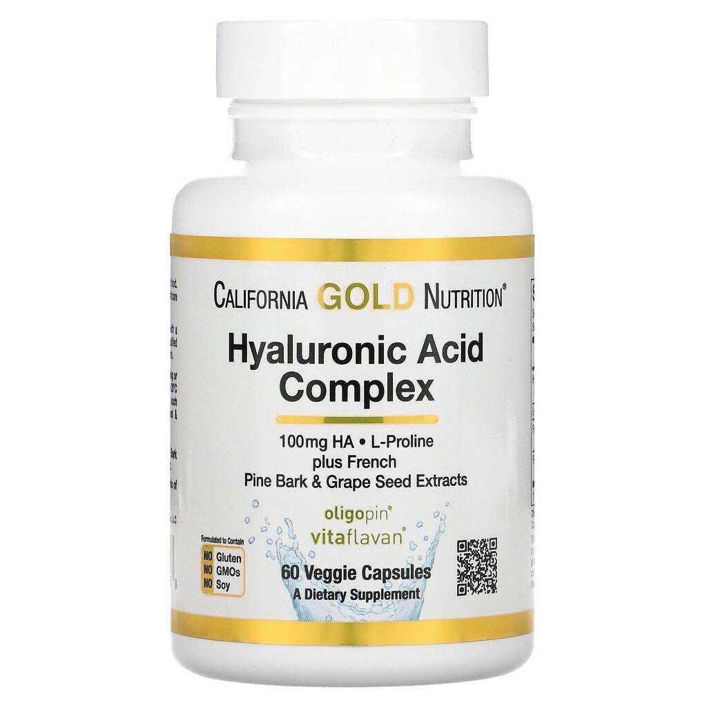 California Gold Nutrition Hyaluronic Acid Complex, 60 капсул