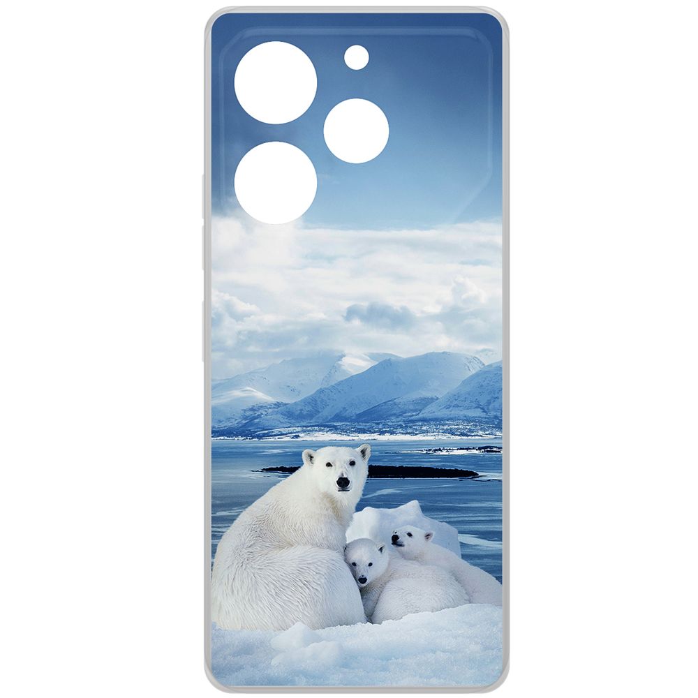 

Чехол-накладка Krutoff Clear Case Полярные медведи для TECNO Pova 6 Pro, Прозрачный