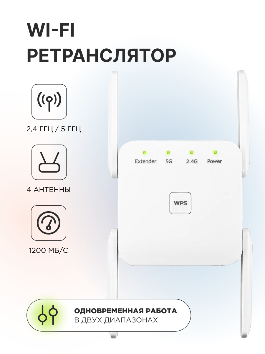 Ретранслятор Wifi-сигнала iMice LV-AC24 White