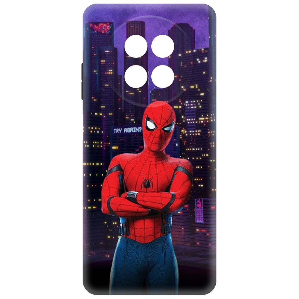 

Чехол-накладка Krutoff Soft Case Человек-Паук. На крыше для Realme 13+ 5G черный