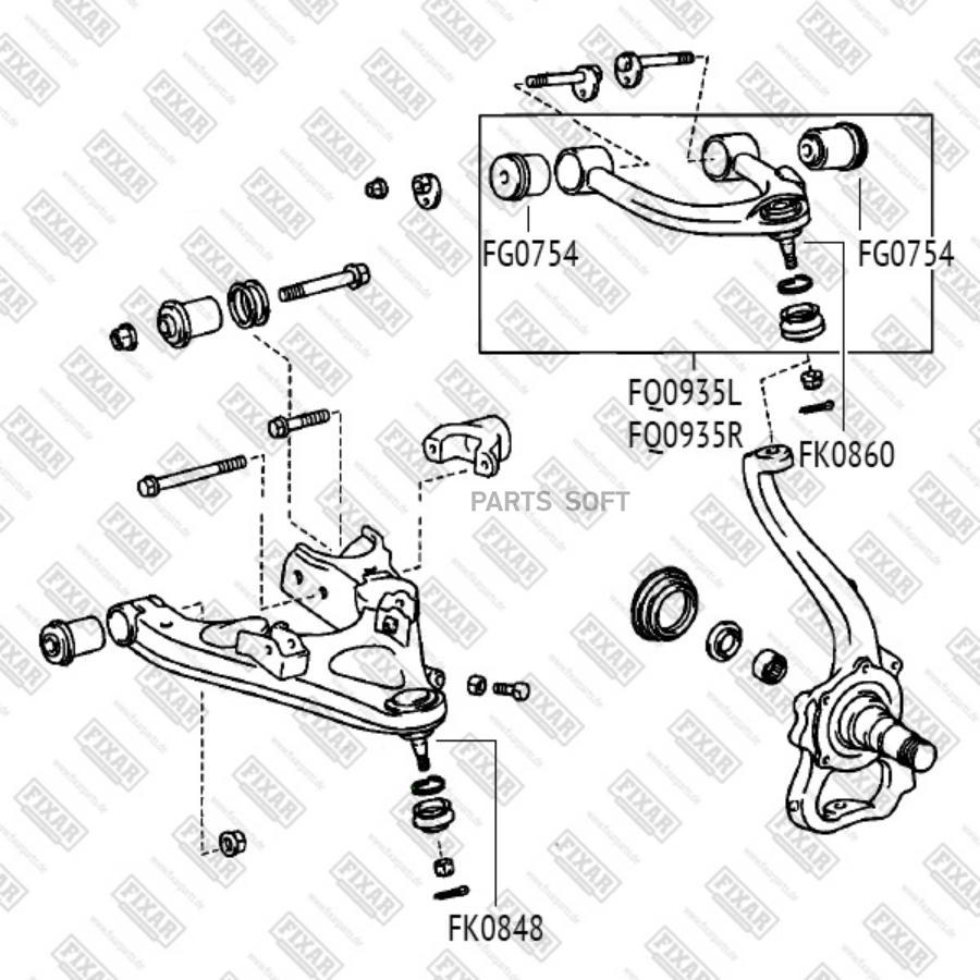 

Опора шаровая TOYOTA Land Cruiser 100 98->