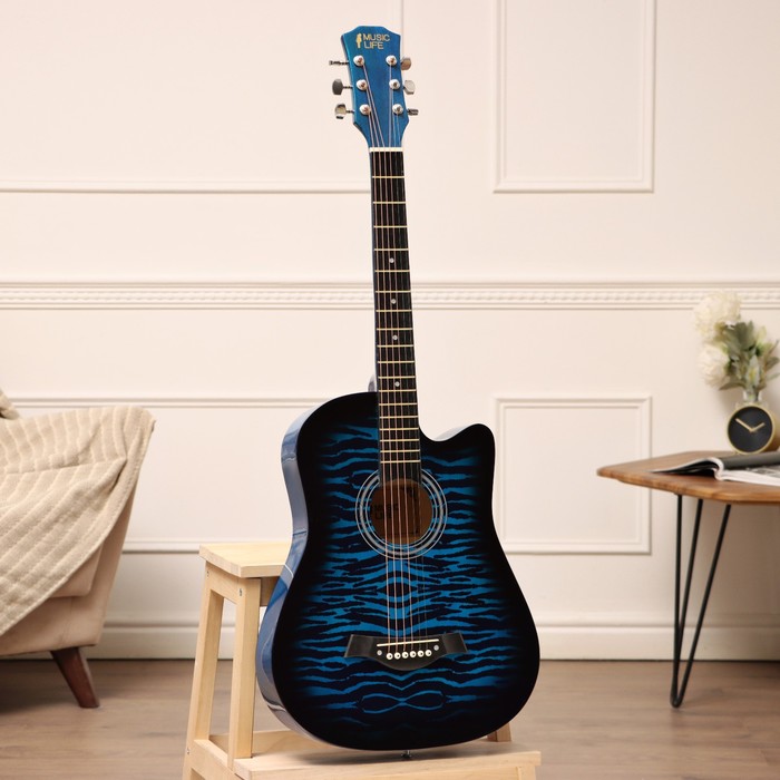 Акустическая гитара Music Life QD-H38Q-hw,9915649, синяя