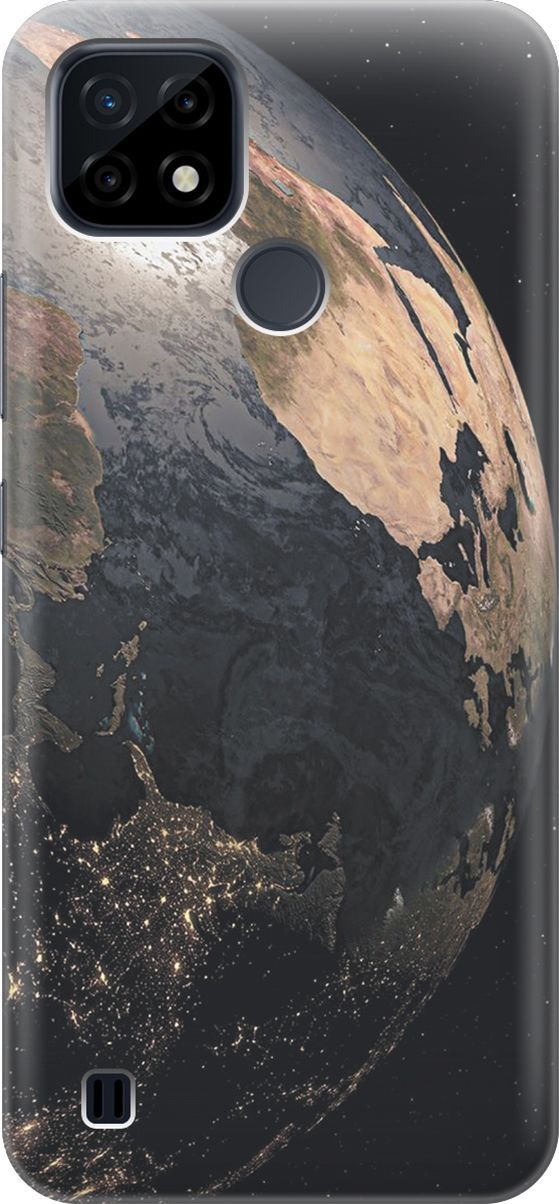 

Силиконовый чехол на realme C21 "Земля", Розовый;синий, 2835