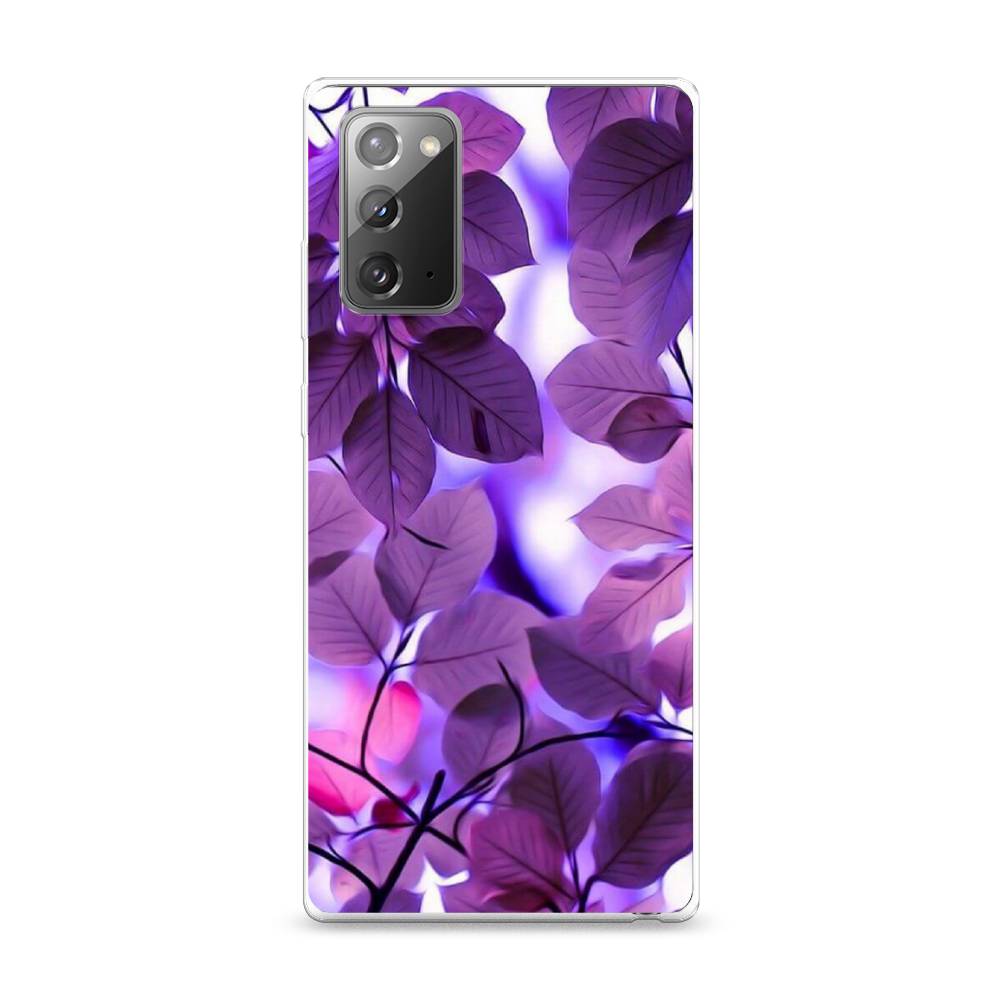 

Чехол на Samsung Galaxy Note 20 "Сиреневые листики", Фиолетовый;голубой, 2100950-2
