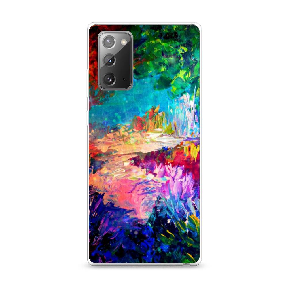 

Чехол на Samsung Galaxy Note 20 "Лес-гуашь", Синий;розовый;зеленый, 2100950-4