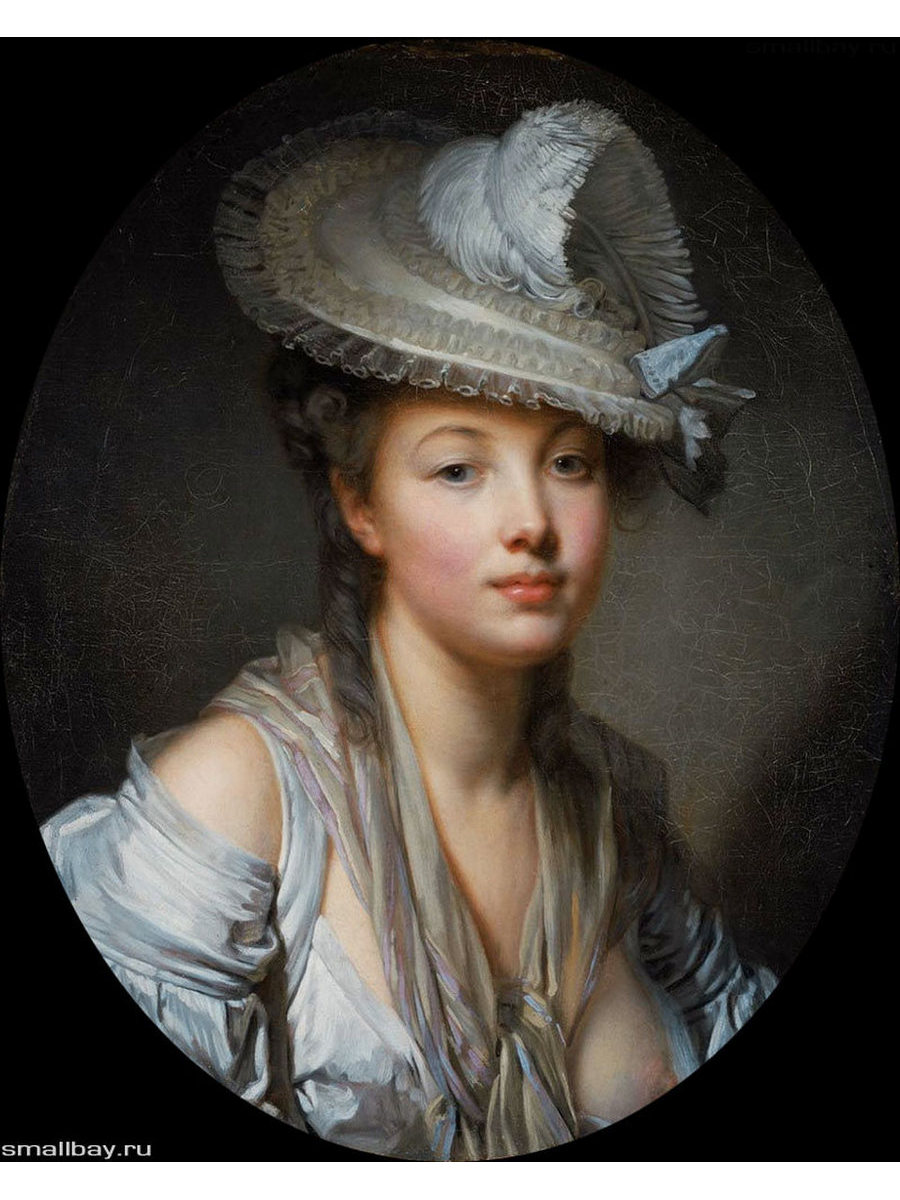 фото Постер drabs a3 грез, жан батист 1725 - 1805 , белая шляпа