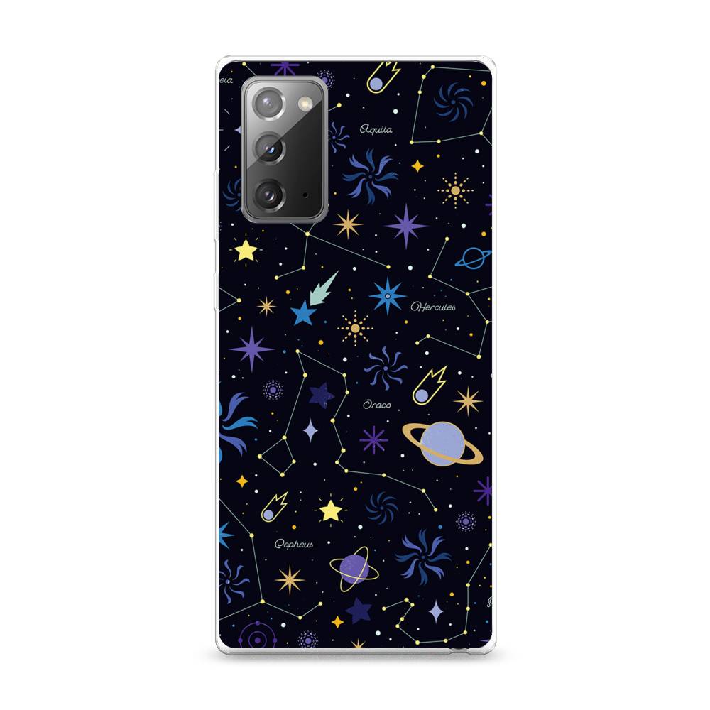 

Чехол на Samsung Galaxy Note 20 "Цветной космос", Желтый, 2100950-2