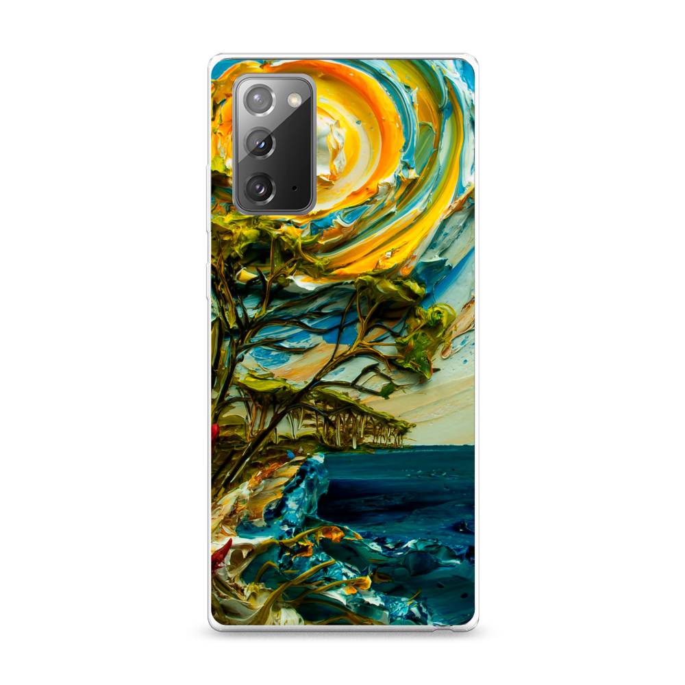

Чехол на Samsung Galaxy Note 20 "Солнце живопись", Желтый;синий, 2100950-4