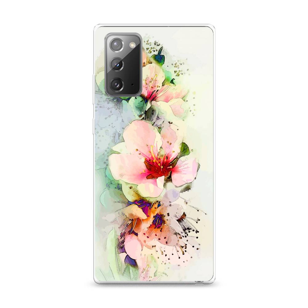 

Чехол на Samsung Galaxy Note 20 "Нежные цветы", Зеленый;розовый, 2100950-2