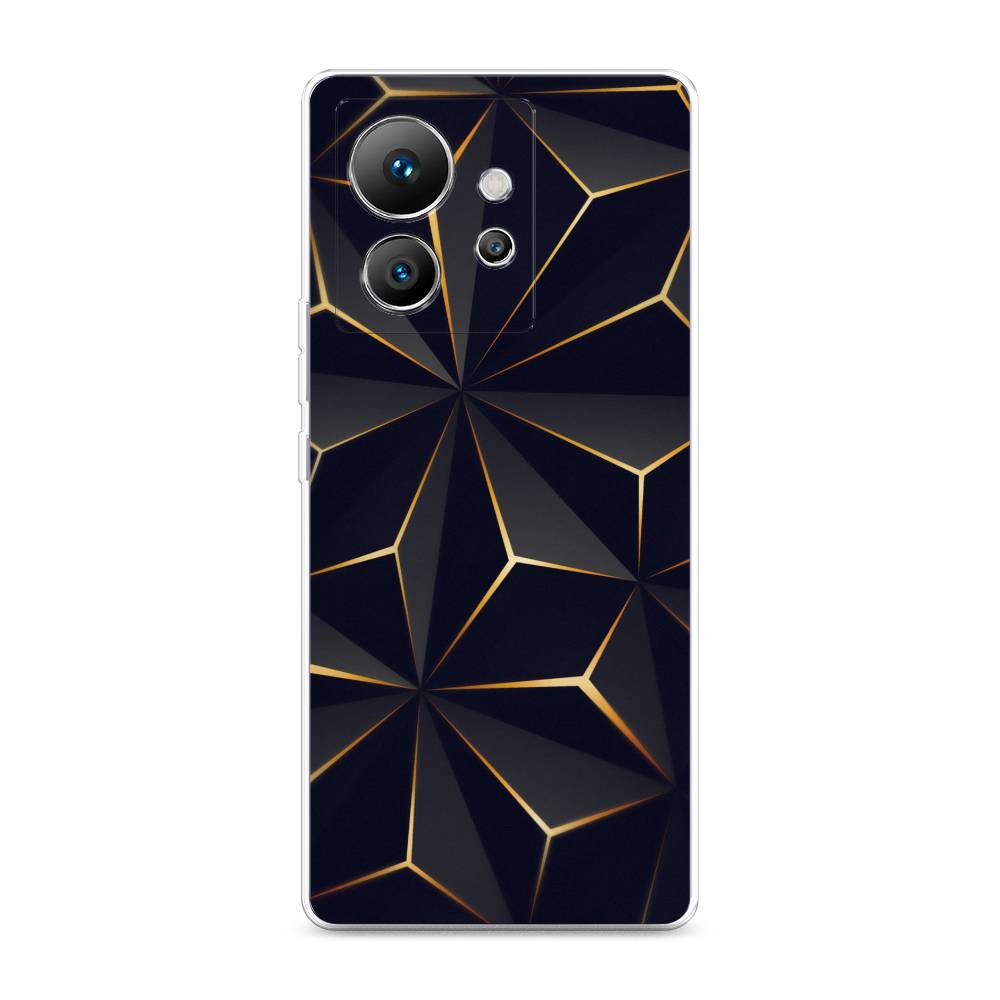 

Чехол на Infinix Zero Ultra 5G "Черные полигоны", Золотистый;черный, 3102850-3