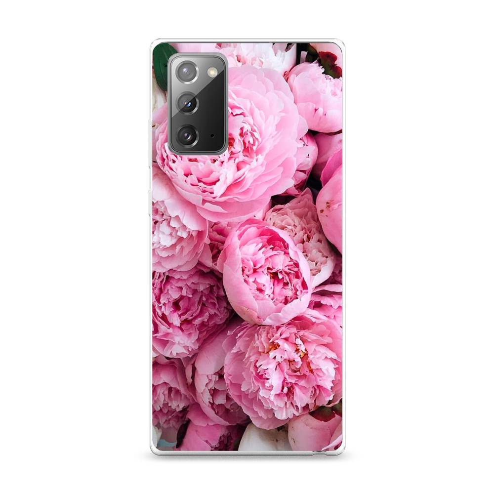 

Чехол на Samsung Galaxy Note 20 "Розовые пионы", Бежевый;розовый, 2100950-2