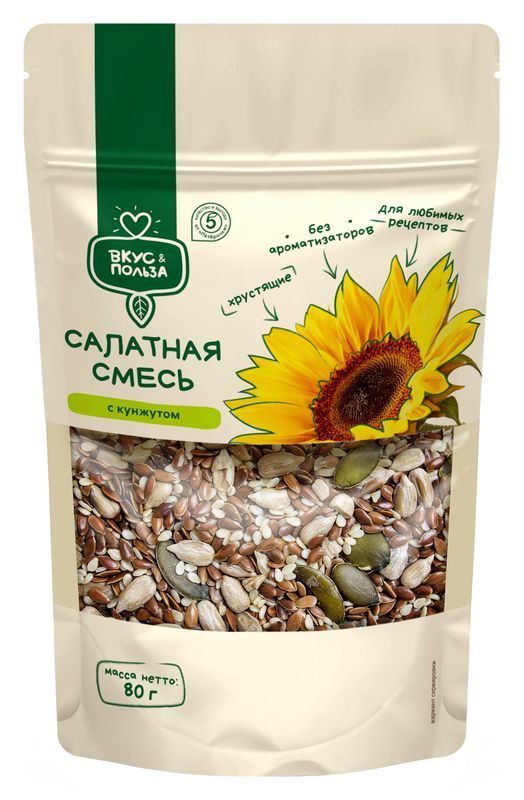 

Смесь семечек Вкус & польза Салатная с кунжутом 80 г