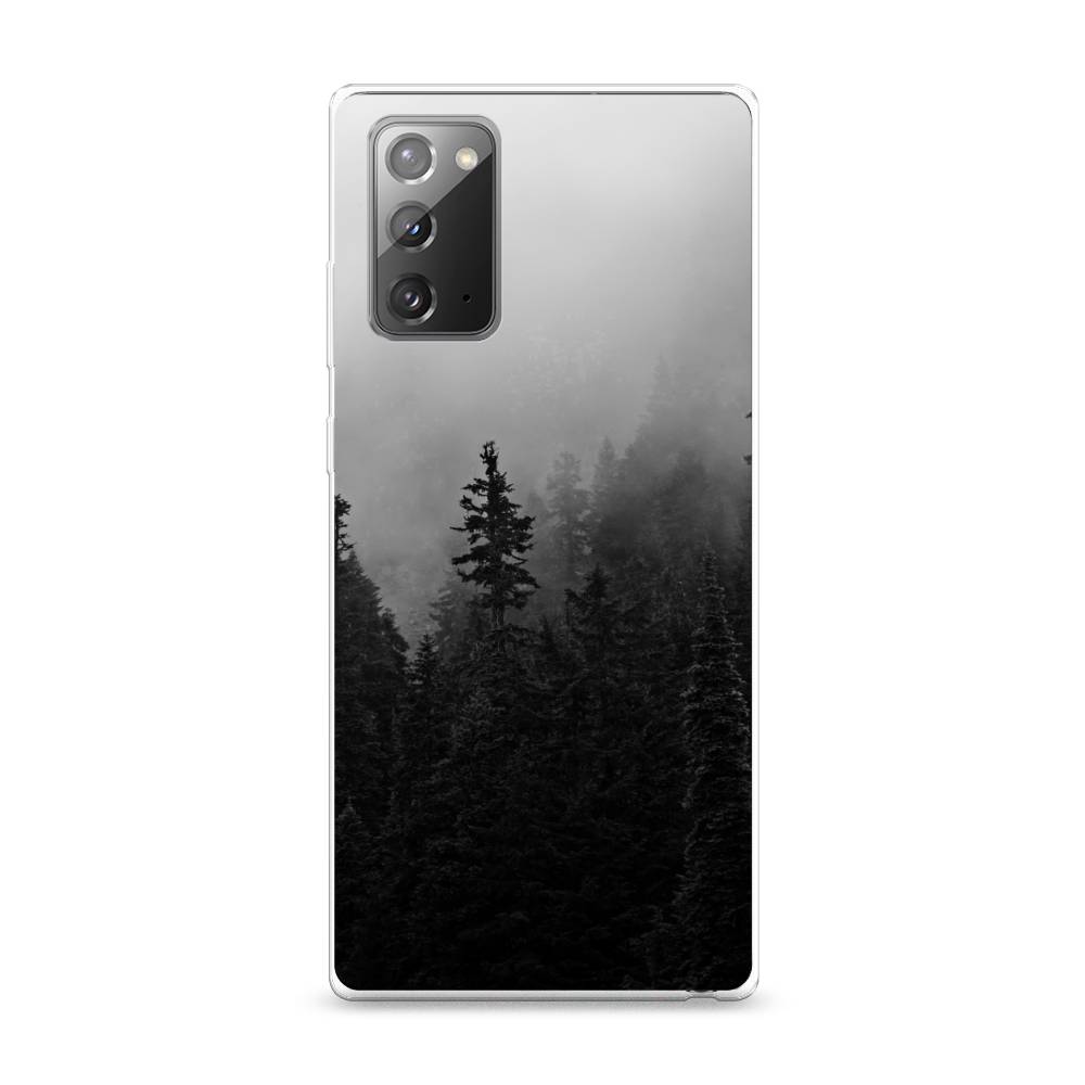 

Чехол на Samsung Galaxy Note 20 "Туманный лес", Серый;черный, 2100950-2